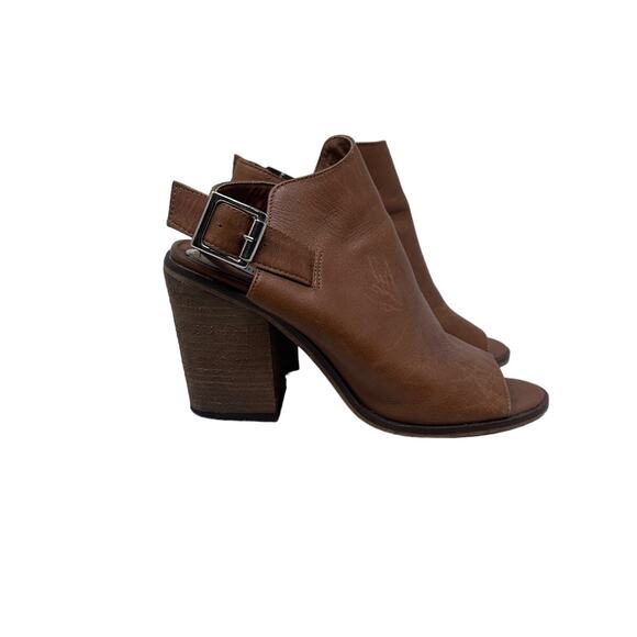 Steve Madden Talento brown leather peep toe heel size 8 - Picture 1 of 14